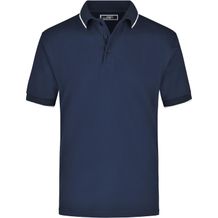 Polo Tipping - Hochwertiges Piqué-Polohemd mit Kontraststreifen [Gr. S] (navy/white) (Art.-Nr. CA484900)