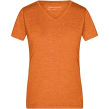 Ladies' Heather T-Shirt - Modisches T-Shirt mit V-Ausschnitt [Gr. XL] (orange-melange) (Art.-Nr. CA486753)