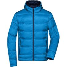 Men's Hooded Down Jacket - Daunenjacke mit Kapuze in neuem Design, Steppung der Jacke ist geklebt und nicht genäht [Gr. S] (blue/navy) (Art.-Nr. CA489027)