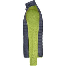 Men's Knitted Hybrid Jacket - Strickfleecejacke im stylischen Materialmix (kiwi-melange / anthracite-melange) (Art.-Nr. CA496892)