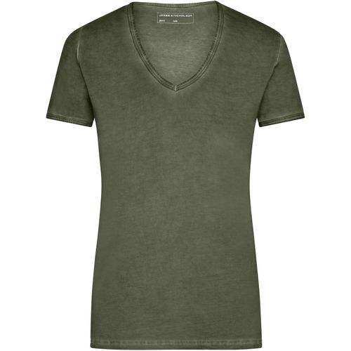 Ladies' Gipsy T-Shirt - Trendiges T-Shirt mit V-Ausschnitt [Gr. L] (Art.-Nr. CA499345) - Baumwoll Single Jersey mit aufwändige...
