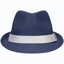 Street Style - Stylisher, sommerlicher Streetwear Hut mit breitem kontrastfarbigem Band [Gr. S/M] (navy/white) (Art.-Nr. CA501153)