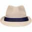 Street Style - Stylisher, sommerlicher Streetwear Hut mit breitem kontrastfarbigem Band [Gr. S/M] (natural/navy) (Art.-Nr. CA508637)
