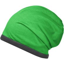 Fleece Beanie - Lässige Mütze mit Fleece-Kontrastabschluss (fern-green / carbon) (Art.-Nr. CA511607)