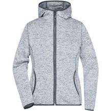 Ladies' Knitted Fleece Hoody - Kapuzenjacke aus Strickfleece in Melange-Optik [Gr. L] (light-melange/carbon) (Art.-Nr. CA521544)