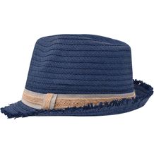 Trendy Summer Hat - Trendstarker Hut mit modischer Fransenkrempe (denim / sand) (Art.-Nr. CA526082)