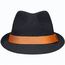Street Style - Stylisher, sommerlicher Streetwear Hut mit breitem kontrastfarbigem Band [Gr. S/M] (black/orange) (Art.-Nr. CA529455)