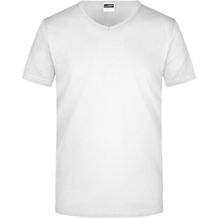 Men's Slim Fit V-T - Figurbetontes V-Neck-T-Shirt [Gr. L] (white) (Art.-Nr. CA533031)