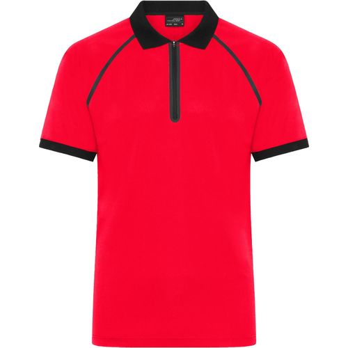 Men's Zip-Polo - Polo mit Reißverschluss aus Funktions-Polyester für Promotion, Sport und Freizeit [Gr. L] (Art.-Nr. CA542098) - Atmungsaktiv, feuchtigkeitsregulierend...