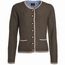 Ladies' Traditional Knitted Jacket - Strickjacke im klassischen Trachtenlook [Gr. S] (brown-melange/beige/royal) (Art.-Nr. CA544553)
