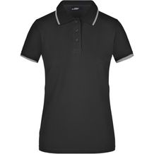 Ladies' Polo Tipping - Hochwertiges Piqué-Polohemd mit Kontraststreifen [Gr. XXL] (black/silver) (Art.-Nr. CA548130)