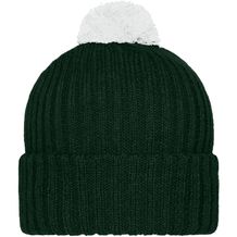 Knitted Cap with Pompon - Trendige Pomponmütze in vielen Farben (dark-green/white) (Art.-Nr. CA553878)
