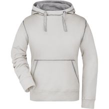 Ladies' Lifestyle Hoody - Kapuzensweat mit modischen Kontrastnähten [Gr. XL] (off-white/grey-heather) (Art.-Nr. CA556742)