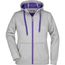 Ladies' Doubleface Jacket - Sportive Jacke mit Kapuze [Gr. M] (grey-heather/purple) (Art.-Nr. CA565970)