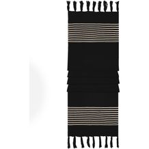 Fine Knitted Scarf - Extralanger Strickschal mit feinen Kontraststreifen (black / sand) (Art.-Nr. CA566377)