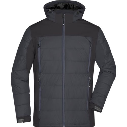 Men's Outdoor Hybrid Jacket - Thermojacke in attraktivem Materialmix [Gr. 3XL] (Art.-Nr. CA568784) - Steppelemente mit Wattierung, elastische...
