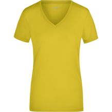 Ladies' Stretch V-T - T-Shirt aus weichem Elastic-Single-Jersey [Gr. M] (Yellow) (Art.-Nr. CA597417)