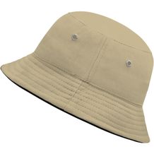 Fisherman Piping Hat for Kids - Trendiger Kinderhut aus weicher Baumwolle (khaki / black) (Art.-Nr. CA600563)