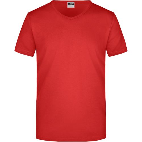 Men's Slim Fit V-T - Figurbetontes V-Neck-T-Shirt [Gr. S] (Art.-Nr. CA604621) - Einlaufvorbehandelter Single Jersey
Gek...