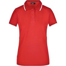 Ladies' Polo Tipping - Hochwertiges Piqué-Polohemd mit Kontraststreifen [Gr. XXL] (red/white) (Art.-Nr. CA607592)
