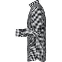 Men's Checked Shirt - Modisches Karoshirt mit Uni-Einsätzen an Kragen und Manschette (black / white) (Art.-Nr. CA609615)