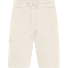 Men's Lounge Shorts - Modische, kurze Sweathose aus BIO-Baumwolle im Cargo-Style [Gr. 3XL] (Vanilla) (Art.-Nr. CA610342)