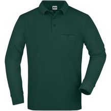 Men's Workwear Polo Pocket Longsleeve - Pflegeleichtes und strapazierfähiges Langarm Polo mit Brusttasche [Gr. XL] (dark-green) (Art.-Nr. CA614251)