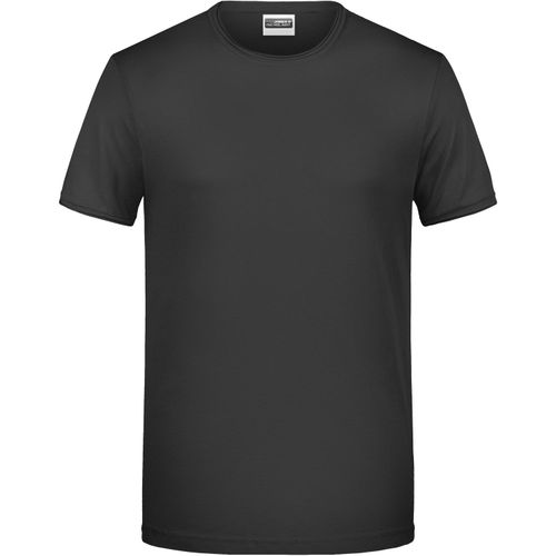Men's-T - T-Shirt mit trendigem Rollsaum [Gr. M] (Art.-Nr. CA615011) - 100% gekämmte, ringgesponnene BIO-Baumw...
