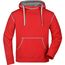 Men's Lifestyle Hoody - Kapuzensweat mit modischen Kontrastnähten [Gr. 3XL] (red/grey-heather) (Art.-Nr. CA615501)