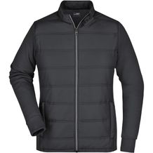 Ladies' Hybrid Sweat Jacket - Modische Sweatjacke in attraktivem Materialmix [Gr. L] (black) (Art.-Nr. CA627361)