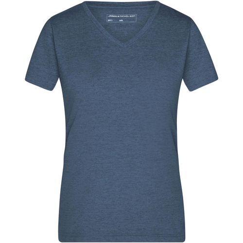 Ladies' Heather T-Shirt - Modisches T-Shirt mit V-Ausschnitt [Gr. XL] (Art.-Nr. CA650538) - Hochwertige Melange Single Jersey...
