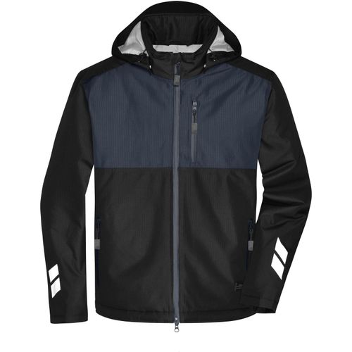 Padded Hardshell Workwear Jacket - Professionelle, wattierte, wind- und wasserdichte, atmungsaktive Arbeitsjacke für extreme Wetterbedingungen [Gr. 6XL] (Art.-Nr. CA653662) - Wärmende sorona®AURA Wattierung
Strapa...
