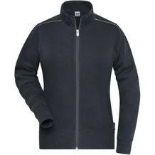 Ladies' Workwear Sweat-Jacket - Sweatjacke mit Stehkragen und Kontrastpaspel [Gr. 4XL] (carbon) (Art.-Nr. CA661313)
