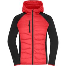 Ladies' Hybrid Jacket - Sportliche Jacke mit Kapuze im attraktiven Materialmix [Gr. L] (red/black) (Art.-Nr. CA661319)