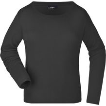 Ladies' Shirt Long-Sleeved Medium - Langarm T-Shirt aus Single Jersey [Gr. L] (black) (Art.-Nr. CA663323)