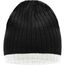 Knitted Hat - Strickmütze in klassischer Ripp-Optik (black/off-white) (Art.-Nr. CA672903)