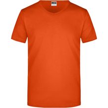 Men's Slim Fit V-T - Figurbetontes V-Neck-T-Shirt [Gr. L] (dark-orange) (Art.-Nr. CA673608)