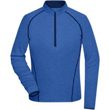 Ladies' Sports Shirt Longsleeve - Langarm Funktionsshirt für Fitness und Sport [Gr. M] (blue-melange/navy) (Art.-Nr. CA674156)