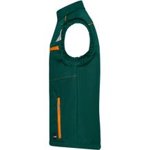 Workwear Softshell Vest - Funktionelle Softshellweste mit hochwertiger Ausstattung (dark-green / orange) (Art.-Nr. CA674392)