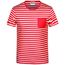 Men's T-Shirt Striped - T-Shirt in maritimem Look mit Brusttasche [Gr. S] (red/white) (Art.-Nr. CA675298)