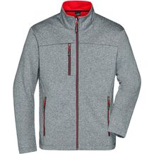 Men's Softshell Jacket - Softshell-Jacke in Melange-Optik [Gr. XL] (dark-melange/red) (Art.-Nr. CA684147)