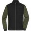 Men's Padded Hybrid Jacket - Wattierte Jacke mit Stehkragen im attraktiven Materialmix [Gr. XS] (black/olive-melange) (Art.-Nr. CA684292)