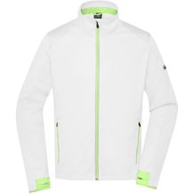Men's Sports Softshell Jacket - Funktionelle Softshelljacke für Sport, Freizeit und Promotion [Gr. M] (white/bright-green) (Art.-Nr. CA686119)