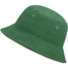 Fisherman Piping Hat for Kids - Trendiger Kinderhut aus weicher Baumwolle (dark-green / beige) (Art.-Nr. CA689573)