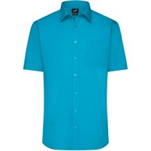 Men's Shirt Shortsleeve Poplin - Klassisches Shirt aus pflegeleichtem Mischgewebe [Gr. XXL] (Turquoise) (Art.-Nr. CA693769)