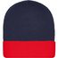 Knitted Cap - Klassische Strickmütze mit Umschlag (navy/red) (Art.-Nr. CA702330)