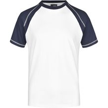 Men's Raglan-T - T-Shirt in sportlicher, zweifarbiger Optik [Gr. M] (white/navy) (Art.-Nr. CA710866)