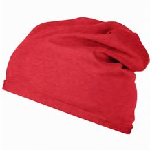 Bio Cotton Beanie - Modische Mütze im legeren Stil (carmine-red-melange) (Art.-Nr. CA714166)