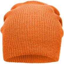 Knitted Long Beanie - Lässige überlange Strickmütze (orange) (Art.-Nr. CA714285)
