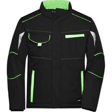 Workwear Softshell Padded Jacket - Funktionelle Softshelljacke mit warmem Innenfutter [Gr. 3XL] (black/lime-green) (Art.-Nr. CA721124)